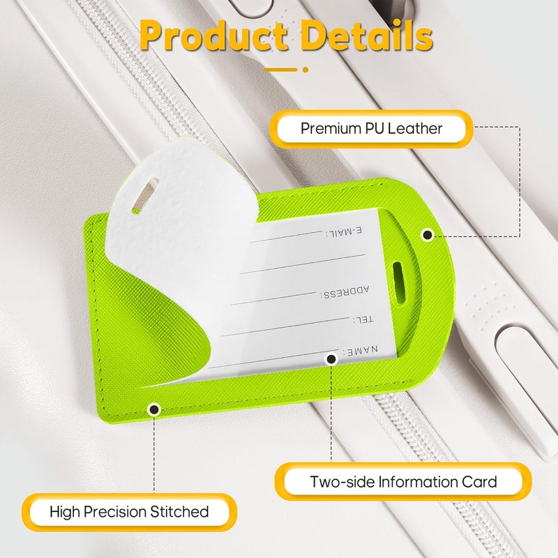 Airkit 3 Pack Luggage Tags for Suitcases, TSA Approved Bag Tags, Baggage Tags with Privacy Protection, Travel Essentials Luggage Accessories, Neon Green & Brown - Image 4